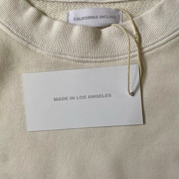 California Incline MALIBU CALI Crew Neck Sweatshirt Cream Size L Sample NWT - Picture 12 of 14